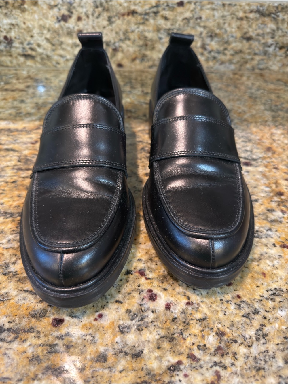 Classic Black Aeyde Leather women’s Penny Loafers
